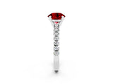 White gold Round Cut Ruby Solitaire Pavé Engagement Ring with Round Band and Prong Setting_14