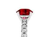 White gold Round Cut Ruby Solitaire Pavé Engagement Ring with Round Band and Prong Setting_17