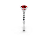 White gold Round Cut Ruby Solitaire Pavé Engagement Ring with Round Band and Prong Setting_74