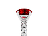 White gold Round Cut Ruby Solitaire Pavé Engagement Ring with Round Band and Prong Setting_77