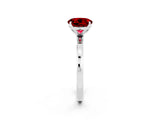 White gold Round Cut Ruby Solitaire Ring with Thin Band and Prong Setting_38
