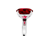 White gold Round Cut Ruby Solitaire Ring with Thin Band and Prong Setting_41