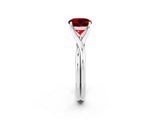 White gold Round Cut Ruby Solitaire Twist Band Prong Setting Ring_38
