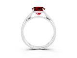 White gold Round Cut Ruby Solitaire Twist Band Prong Setting Ring_39
