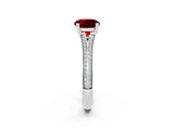 White gold Round Cut Ruby Split Shank Engagement Ring with Pavé Band_2