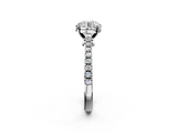 White gold Round Cut Solitaire Diamond Engagement Ring with Pave Band and Four-Prong Setting_200