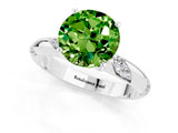 White gold Round Cut Solitaire Diamond Engagement Ring with Twisted Pave Band and Four-Prong Setting_1
