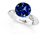 White gold Round Cut Solitaire Diamond Engagement Ring with Twisted Pave Band and Four-Prong Setting_1