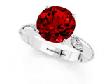 White gold Round Cut Solitaire Diamond Engagement Ring with Twisted Pave Band and Four-Prong Setting_1