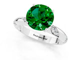 White gold Round Cut Solitaire Diamond Engagement Ring with Twisted Pave Band and Four-Prong Setting_1