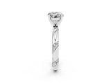 White gold Round Cut Solitaire Diamond Engagement Ring with Twisted Pave Band and Four-Prong Setting_2