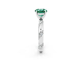 White gold Round Cut Solitaire Diamond Engagement Ring with Twisted Pave Band and Four-Prong Setting_2