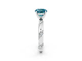 White gold Round Cut Solitaire Diamond Engagement Ring with Twisted Pave Band and Four-Prong Setting_2