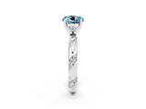 White gold Round Cut Solitaire Diamond Engagement Ring with Twisted Pave Band and Four-Prong Setting_2