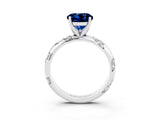 White gold Round Cut Solitaire Diamond Engagement Ring with Twisted Pave Band and Four-Prong Setting_3