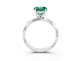 White gold Round Cut Solitaire Diamond Engagement Ring with Twisted Pave Band and Four-Prong Setting_3