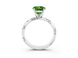 White gold Round Cut Solitaire Diamond Engagement Ring with Twisted Pave Band and Four-Prong Setting_3