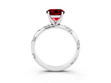 White gold Round Cut Solitaire Diamond Engagement Ring with Twisted Pave Band and Four-Prong Setting_3