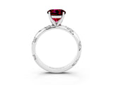 White gold Round Cut Solitaire Diamond Engagement Ring with Twisted Pave Band and Four-Prong Setting_3