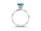 White gold Round Cut Solitaire Diamond Engagement Ring with Twisted Pave Band and Four-Prong Setting_3