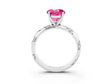 White gold Round Cut Solitaire Diamond Engagement Ring with Twisted Pave Band and Four-Prong Setting_3