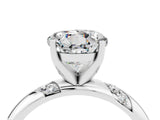 White gold Round Cut Solitaire Diamond Engagement Ring with Twisted Pave Band and Four-Prong Setting_4