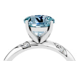 White gold Round Cut Solitaire Diamond Engagement Ring with Twisted Pave Band and Four-Prong Setting_4