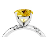 White gold Round Cut Solitaire Diamond Engagement Ring with Twisted Pave Band and Four-Prong Setting_4