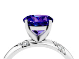 White gold Round Cut Solitaire Diamond Engagement Ring with Twisted Pave Band and Four-Prong Setting_4
