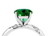 White gold Round Cut Solitaire Diamond Engagement Ring with Twisted Pave Band and Four-Prong Setting_4