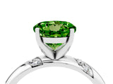 White gold Round Cut Solitaire Diamond Engagement Ring with Twisted Pave Band and Four-Prong Setting_4