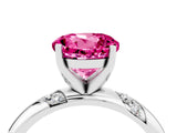 White gold Round Cut Solitaire Diamond Engagement Ring with Twisted Pave Band and Four-Prong Setting_4