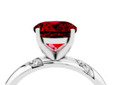 White gold Round Cut Solitaire Diamond Engagement Ring with Twisted Pave Band and Four-Prong Setting_4