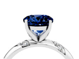 White gold Round Cut Solitaire Diamond Engagement Ring with Twisted Pave Band and Four-Prong Setting_4