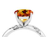 White gold Round Cut Solitaire Diamond Engagement Ring with Twisted Pave Band and Four-Prong Setting_4