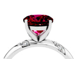 White gold Round Cut Solitaire Diamond Engagement Ring with Twisted Pave Band and Four-Prong Setting_4