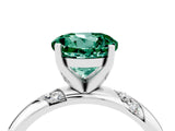 White gold Round Cut Solitaire Diamond Engagement Ring with Twisted Pave Band and Four-Prong Setting_4