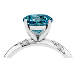 White gold Round Cut Solitaire Diamond Engagement Ring with Twisted Pave Band and Four-Prong Setting_4