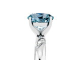 White gold Round Cut Solitaire Diamond Engagement Ring with Twisted Pave Band and Four-Prong Setting_5