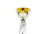 White gold Round Cut Solitaire Diamond Engagement Ring with Twisted Pave Band and Four-Prong Setting_5