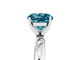 White gold Round Cut Solitaire Diamond Engagement Ring with Twisted Pave Band and Four-Prong Setting_5