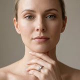 White gold Round Cut Solitaire Diamond Leaf-Inspired Vine Band Ring with Prong Setting_131