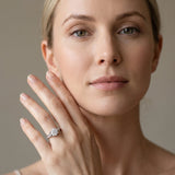 White gold Round Cut Solitaire Diamond Ring with Pavé Band and Six-Prong Setting_26