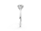 White gold Round Cut Solitaire Diamond Ring with Six-Prong Setting and Classic Band_144