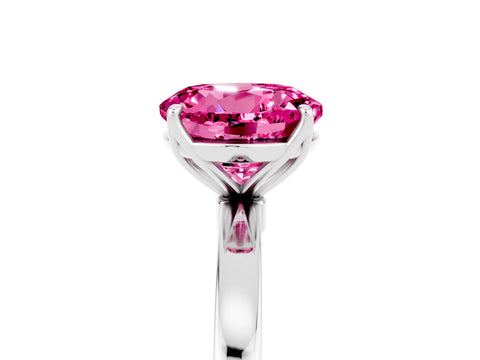 White gold Round Cut Solitaire Diamond Ring with Thin Band and Four-Prong Setting_5