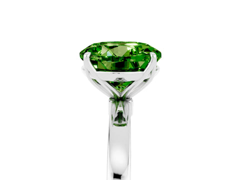 White gold Round Cut Solitaire Diamond Ring with Thin Band and Four-Prong Setting_5