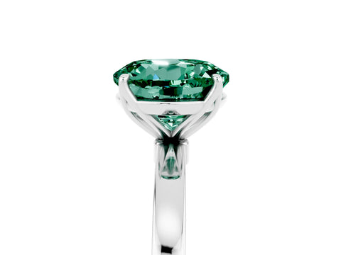 White gold Round Cut Solitaire Diamond Ring with Thin Band and Four-Prong Setting_5