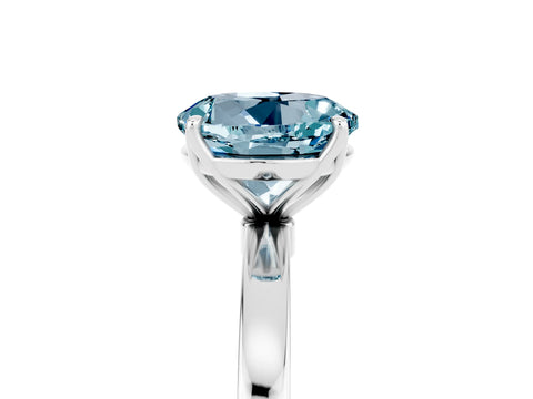 White gold Round Cut Solitaire Diamond Ring with Thin Band and Four-Prong Setting_5