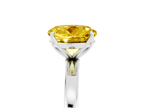 White gold Round Cut Solitaire Diamond Ring with Thin Band and Four-Prong Setting_5