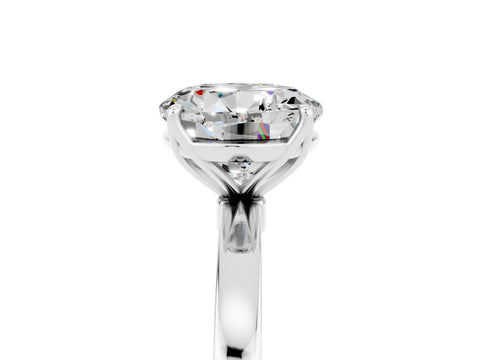 White gold Round Cut Solitaire Diamond Ring with Thin Band and Four-Prong Setting_5